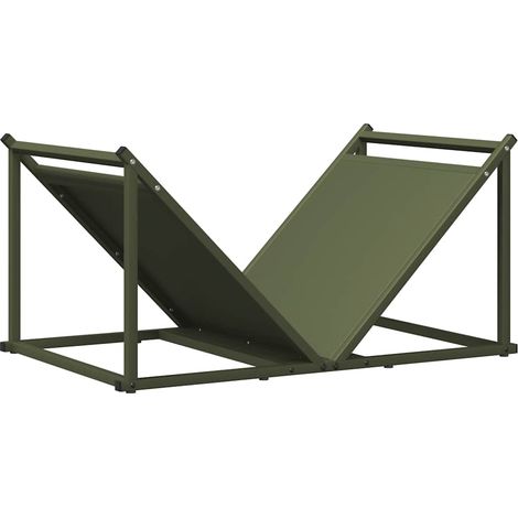 Maison Exclusive - Leñero verde oliva 70x43x34,5 cm Acero laminad