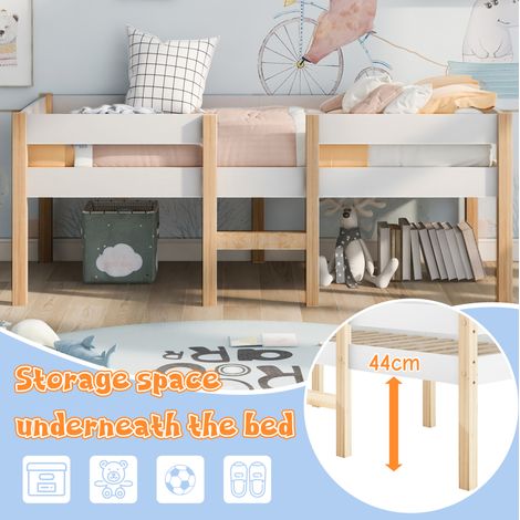 Kinder-Hochbett 90x190 cm aus Holz, Weiß und Eiche, mit Schubladen – MEUBLIV (1/5)