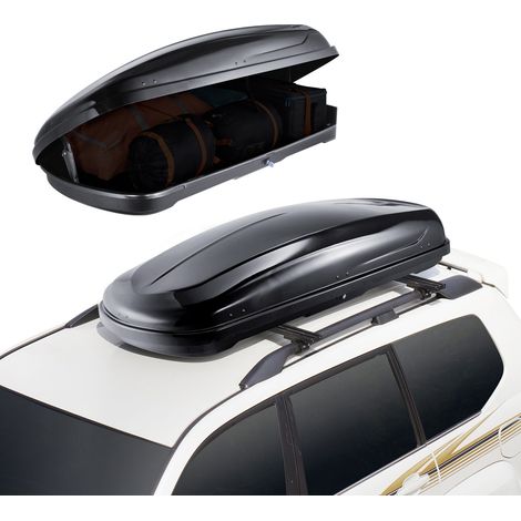 VEVOR Porte-bagages de toit,coffre de toit de 14 pieds cubes,coffre de toit a coque rigide en ABS,avec ouverture double face et 2 sangles renforcees,aerodynamique,convient a la plupart des barres tran