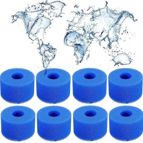 Lot de 8 filtres en mousse de type S1, spa pour Intex S1, réutilisables, pour piscine de type S1, pour piscine, aquarium, spa. (1/4)
