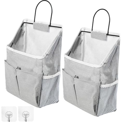 Bolsas de almacenamiento para colgar en la pared, paquete de 2, con bolsillos, estilo minimalista, organizador para cocina, dormitorio y dormitorio.