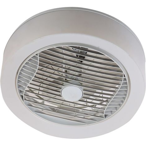 Ventilateur de plafond blanc Ø40cm 95W – 3 vitesses – Couronne d'éclairage LED 1760Lm 24W – Rotation réversible pour été/hiver – Farelek