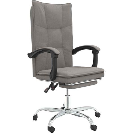 Reclining Office Chair Taupe Fabric vidaXL (1/5)
