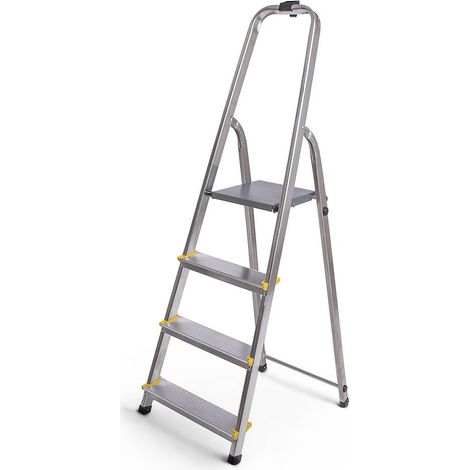 FREISTEHENDE ALUMINIUMLEITER 145 CM 3 STUFEN + PLATTFORM - BR-00-1203 (1/5)