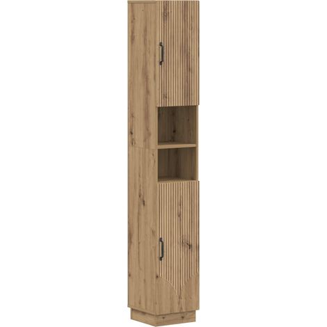 Badezimmerschrank mit offenem Regal HOORN Artisan-Eiche vidaXL (1/5)