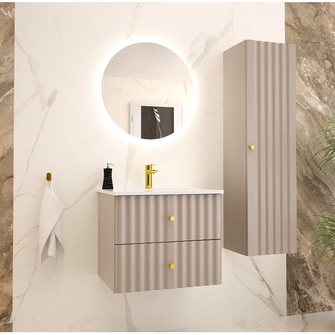 Set di mobili da bagno con lavabo Izae cachemire 60cm (1/5)