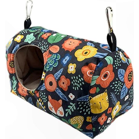 Nid Douillet Suspendu pour Oiseaux, Maison Hamac en Peluche Chaude d'Hiver, Cachette Couchage pour Canaris et Diamants Mandarin, Fixation Facile en Cage (1/5)