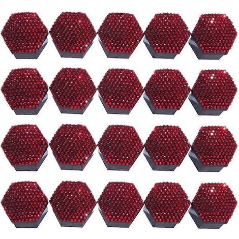 20 Stück Radmutternkappen, Felgenschraubenabdeckungen 17/19/21 mm, Felgendekoration, Innendurchmesser 19 mm, rot.