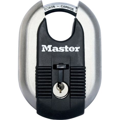 MASTER LOCK Disc-Vorhängeschloss [Schlüssel] [Edelstahl] [Außenbereich] M187EURD - Ideal für Lagerräume, Garagen etc. (1/4)