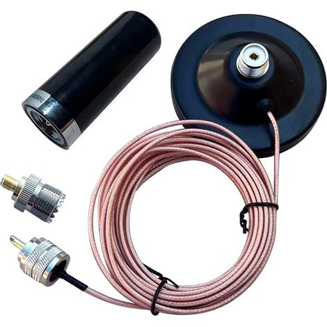 Walkie-talkie vehicle-mounted decorative colored antenna suction cup 5-meter thin Teflon SMA female adapter (1/4)