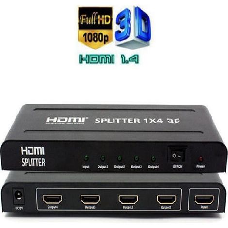 Splitter 4 Hdmi 1.4 Full Hd 1080p 3d 4 Sorties Haute Résolution Switch