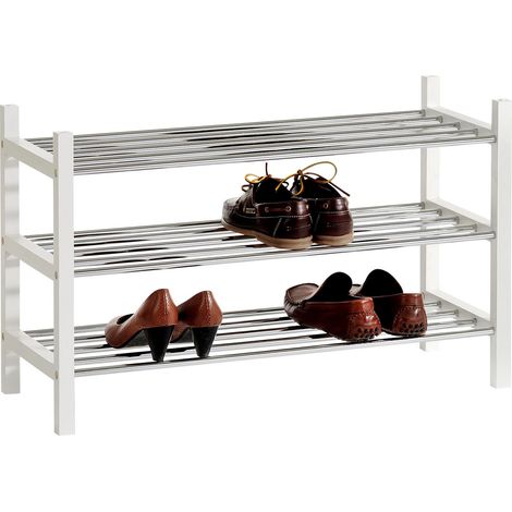 Etagère à chaussures RESA, 3 tablettes, laqué blanc (1/2)