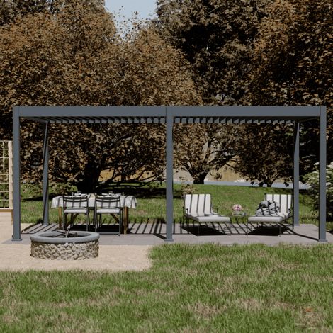 Pérgola bioclimática autoportante motorizada Ombrea 3x6M - Antracita
