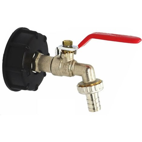 Adaptateur IBC - Robinet Laiton S60x6 - Pour Réservoir 1000 L - Sortie Tuyau 1/2 Pouces - Compatible Conteneurs IBC Européens - 1 Pièce (1/5)