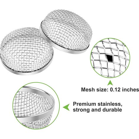 2 grilles d’aération inox pour camping-car – Bouche de ventilation 2,8″ – Protection anti‑insectes pour poêle à bois