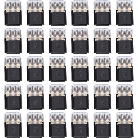 Lot de 30 connecteurs de fil à 3 broches avec boucle de verrouillage, sans dénudage, clips d'épissure rapide pour bande LED 18-16 AWG, câble électrique de 3 mm de diamètre
