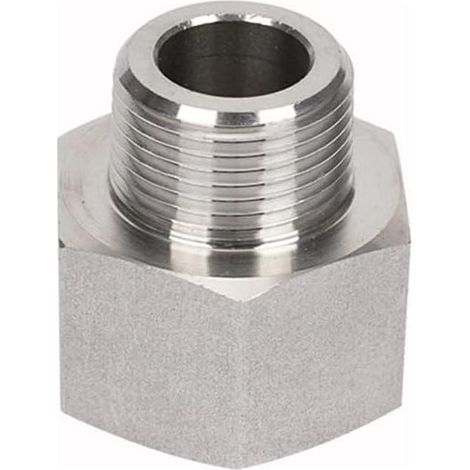 Adaptateur de tuyau en acier inoxydable, convertisseur de raccord de tuyau femelle vers mâle, adaptateur réducteur de raccord de tuyau pour air, huile, eau (G3/4 femelle vers R1/2 mâle) (1/5)