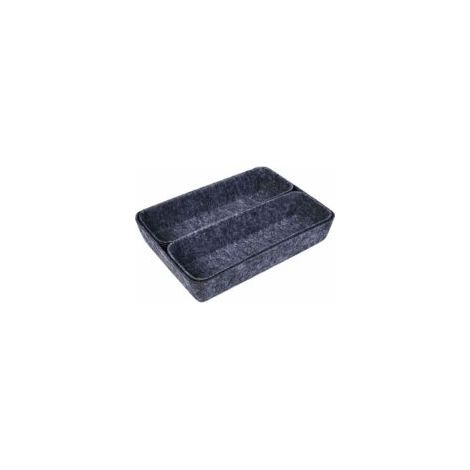 Organisateur de tiroir de bureau, ensemble de 3 tiroirs, séparateurs de tiroir en feutre pour maquillage, bijoux, panier de rangement gris (1/5)
