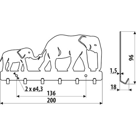 Cintre WS68, ÉLÉPHANTS, structure noire (1/3)