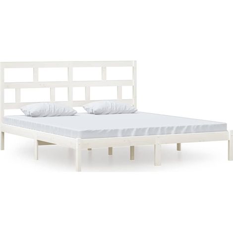 Maison Exclusive - Giroletto Bianco 180x200 cm Super King in Legno Massello (1/5)