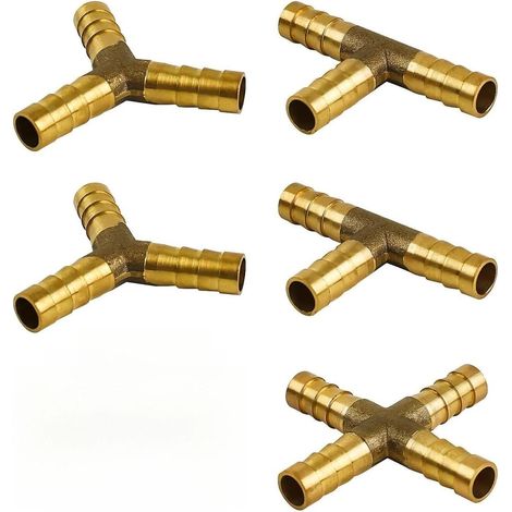 Lot de 5 raccords de tuyau de carburant épais en cuivre plein 8 mm, tuyau de carburant pour distributeur d'eau, distributeur d'air comprimé (1/5)