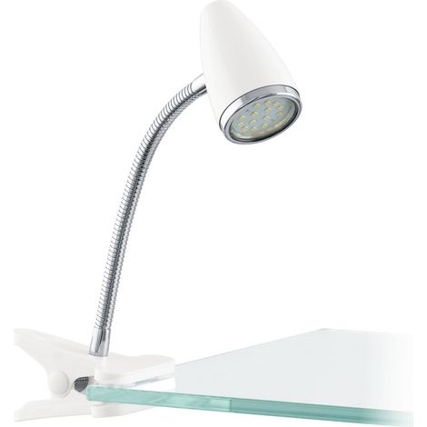 Lampada Scrivania Moderna Riccio 1 Acciaio Bianco Cromo 1 Luce Gu10 2,8 Ip20