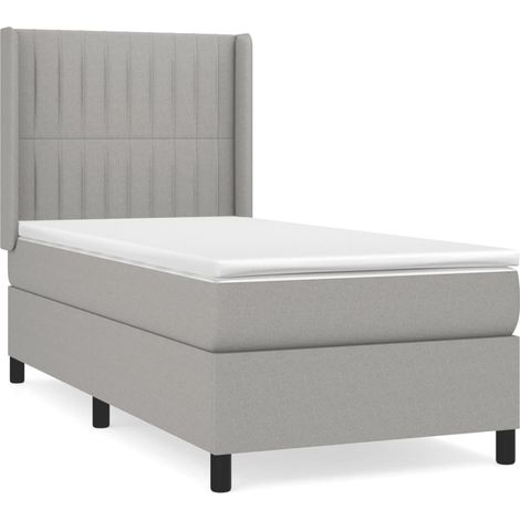 Maison Exclusive - Boxspringbett mit Matratze Hellgrau 90x190 cm (1/5)
