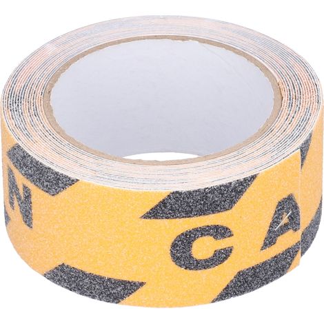 Ruban Anti-Dérapant Adhésif PVC Imperméable pour Escalier Sol Extérieur Jaune et Noir, Bande de Sécurité (1/5)
