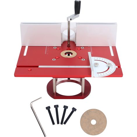 Base élévatrice de routeur en alliage d'aluminium, système de Table manuel réglable en hauteur pour machines à bois rouge (1/5)
