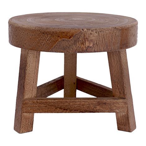 Mini tabouret en bois de 17,8 cm, support de présentation, colonne de pot de fleurs, mini tabouret pour plantes grasses ou bonsaï pour décoration d'intérieur ou d'extérieur (1/4)