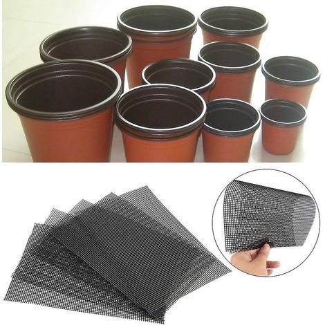 5 Piece Square Planter Mat 30 X 20 Cm, Planter Mat Gardening Mesh Planter, Black Mat Hole Mesh Mat Breathable Mesh Mat For Garden Plants, Bonsai G (1/5)