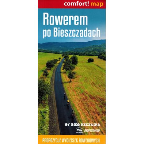 Monts Bieszczady. Parcours cycliste dans les monts Bieszczady. Carte touristique plastifiée à l'échelle 1:65 000. Édition 2025. ExpressMap. (1/5)