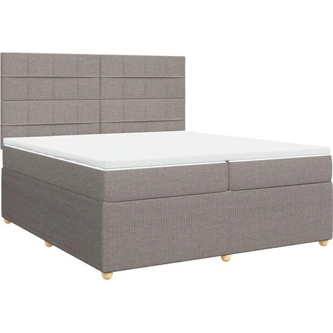 Maison Exclusive - Cama box spring con colchón tela gris taupe 20