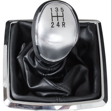 Pomello del cambio Ford Focus Mk2 04-11 argento + cuffia con cornice cromata 5 marce (1/5)