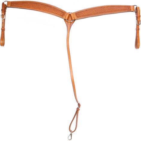 Pettorale western in cuoio sagomato con decorazione basket: Full, Golden Brown 05