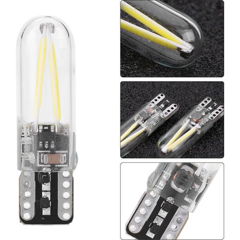 Paire d'ampoules LED W5W T10 8-28V verre COB filament blanc, feux de lecture, DRL, clignotants auto (1/5)
