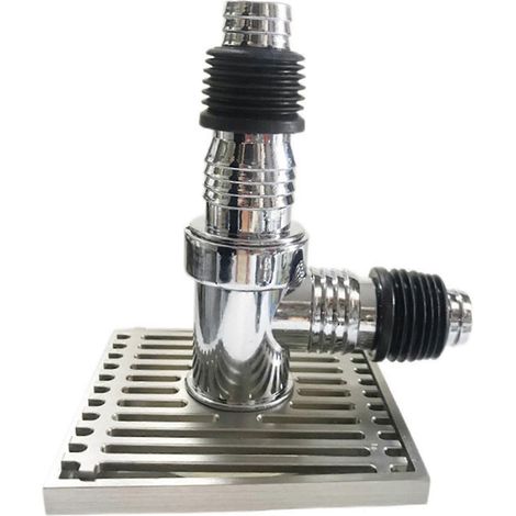 Joint de siphon de sol désodorisant pour lave-linge anti-débordement, double coude droit (1/5)