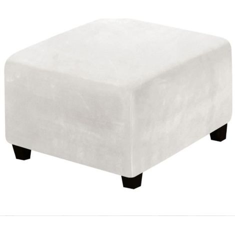 Housse de repose-pieds extensible luxueuse carrée WOVTE, en daim pliable - pour les repose-pieds (1/4)