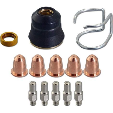 13pcs Torche Découpeur Plasma S25 S45 Accessoire Kit PR0110 Electrodes Buse Guide de l'entretoise Bouchon de Retenue Diffuseur de Gaz
