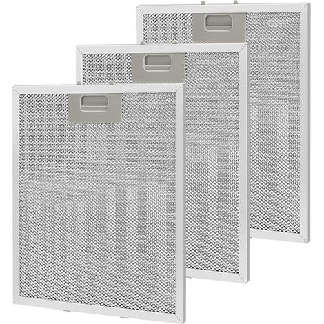 3x Filtre à graisse, Métal, 305,5mm x 267,5mm, Compatible Whirlpool Electrolux Candy, Hotte aspirante (1/5)