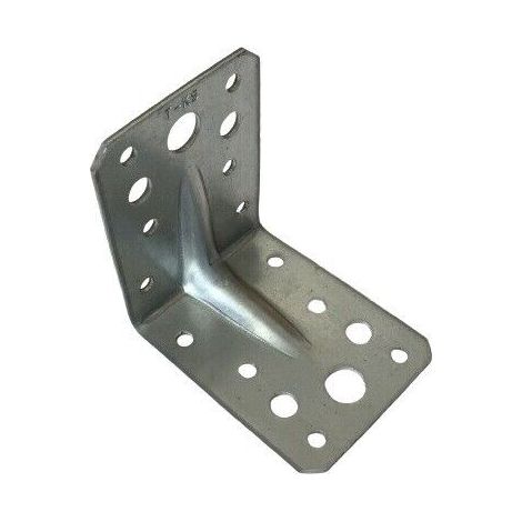 Piastra angolare in ferro zincato cm 7 x 7 x 5,5 con rinforzo (1/2)