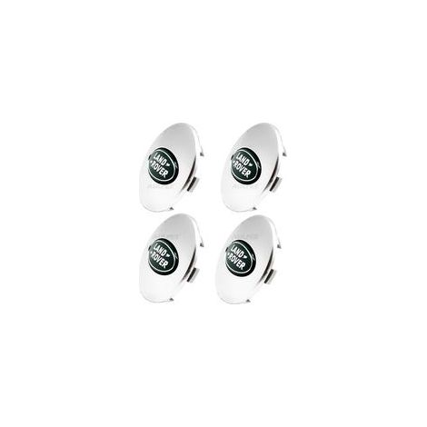 Enjoliveur de moyeu avec logo central 62 mm en ABS compatible avec les accessoires Land Rover (LR vert chromé) (1/5)