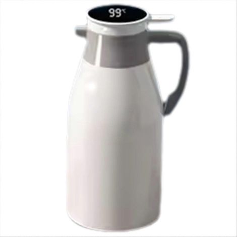 Isolierter Wasserkocher für den Hausgebrauch mit Digitalanzeige, große Glas-Isolierflasche (1 l), weiß. (1/5)