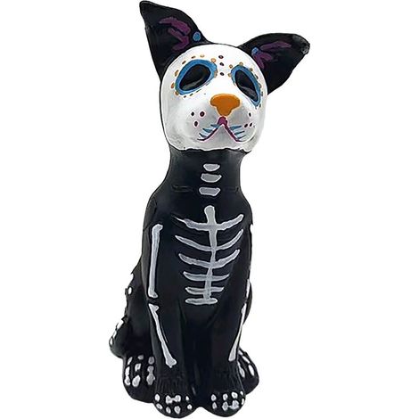 Déco Halloween Fantômes : Ornement Chat & Chien Fleuri en Boîte Carton avec Pearl Cotton