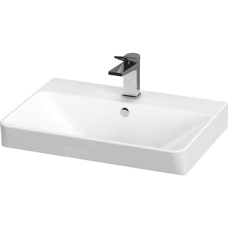 Cersanit Mille - Lavabo, 56x41cm, avec trop-plein, trou pour robinetterie, blanc K675-001 (1/3)