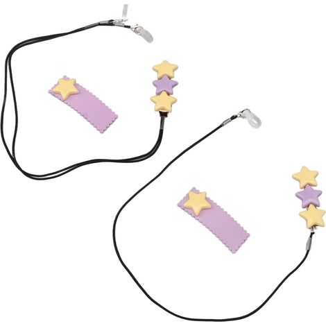 Clip pour amplificateur auditif, pince à cheveux mignonne en forme de fleur, cordon pour amplificateur auditif pour enfants, violet et jaune. Empêche la perte de l'amplificateur auditif. (1/5)