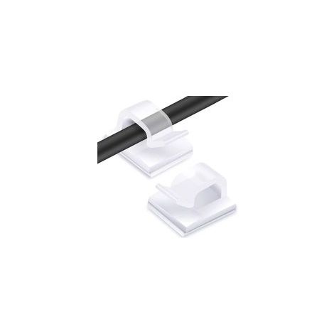 Lntyq 60 Pièces Clips Câbles, RYCHUI Attache Cable Adhesif Rangement de Accroche Cable Fixation Auto Collant, Cavalier Cable Electrique pour Gestion des câbles, Transparent (1/5)