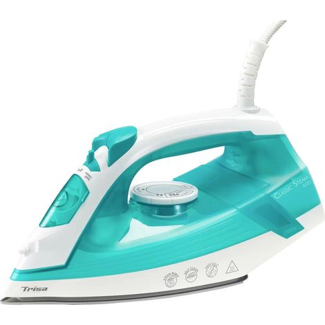 [GEBRAUCHT] B-Ware Trisa Dampfbügeleisen Bügeleisen Classic Steam Türkis Weiß 2000 W Keramiksohle