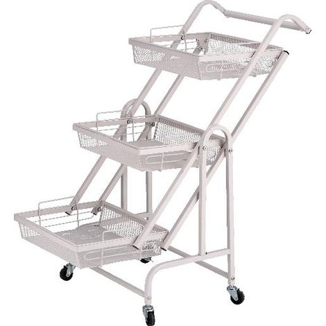 Carrello Portaverdure in Metallo Reclinabile con 3 Ceste 44 x 30 x 95 cm (1/2)
