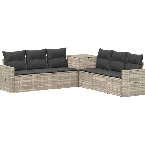 Set di divani 7 pcs Grigio chiaro e grigio scuro vidaXL (1/5)